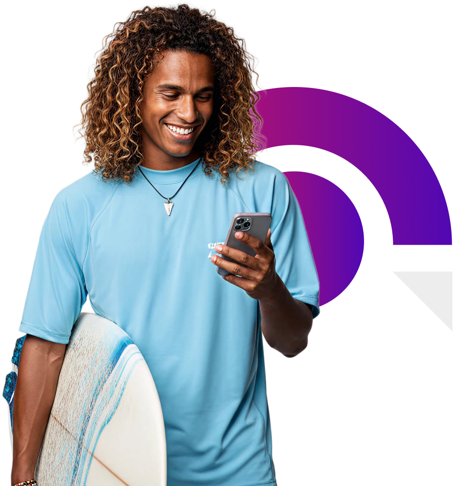 Guy with a surfboard