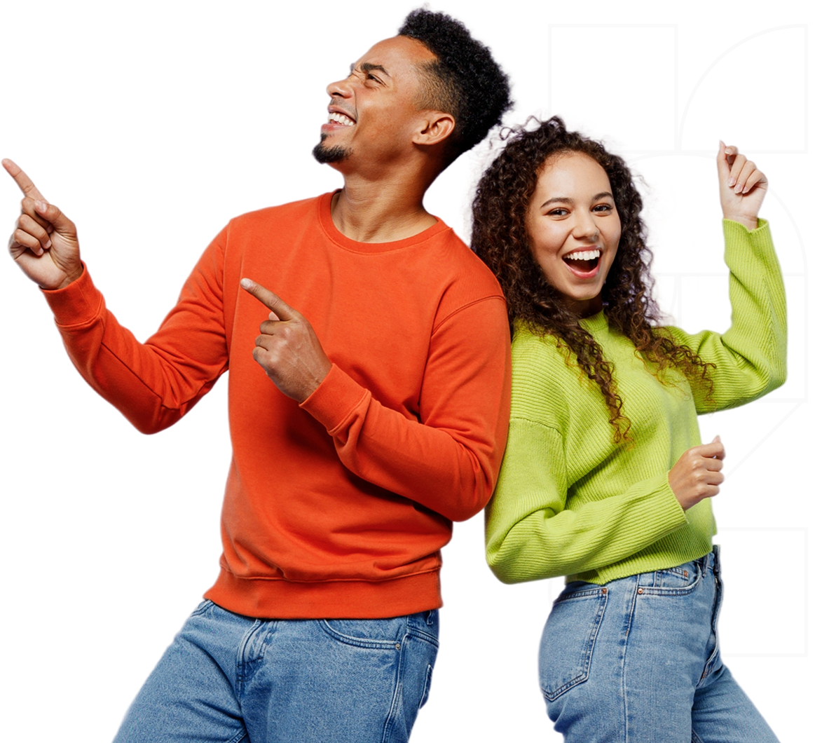 Man and woman happy