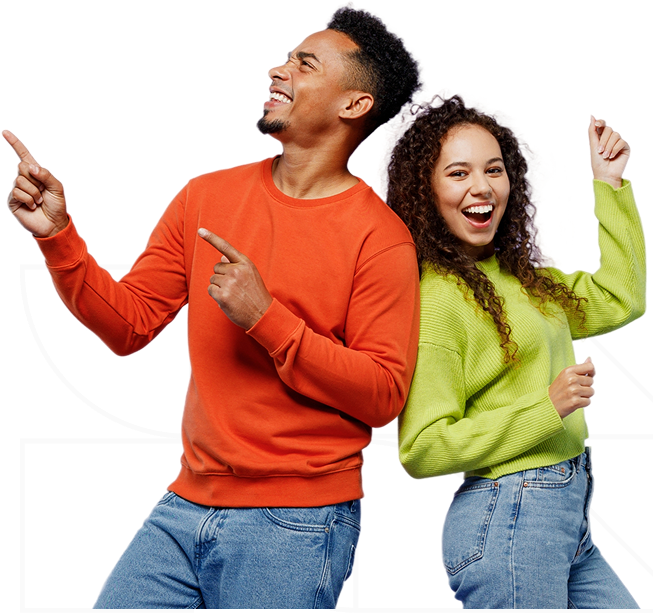 Man and woman happy