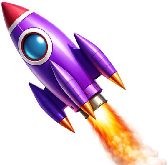 Rocket ship going north east
