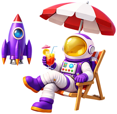 Spaceman seating down