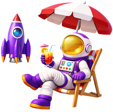 Spaceman seating down