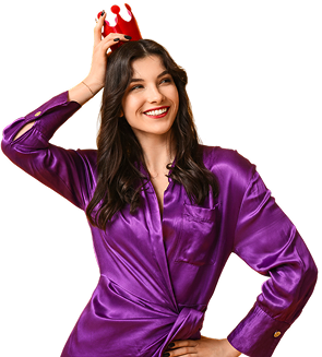 Woman with toy crown